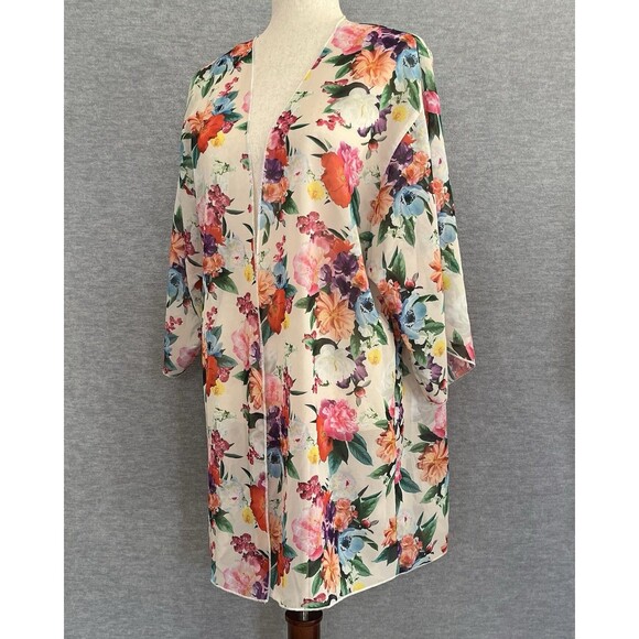 Kari Jobe Sheer Floral Boho Kimono One Size Garden Collection Fairycore Romantic - Picture 3 of 11